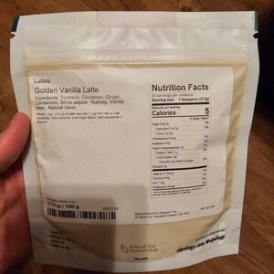 Sipology Golden Vanilla Latte Mix 100g Turmeric Spiced Tea Powder Caffeine Free